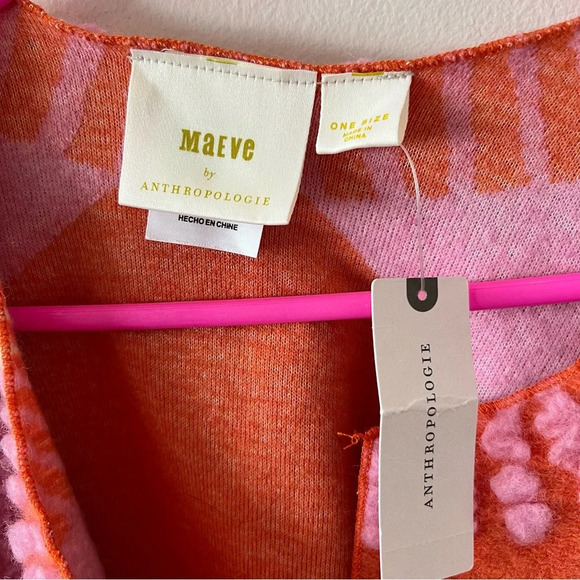 Anthropologie Maeve Dusk & Dawn Color Block Stitch Capelet Cape NEW One Size - Picture 4 of 7